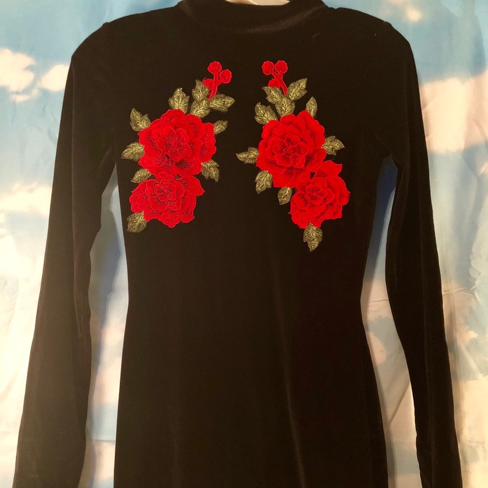 Velvet turtleneck dress from Missguided